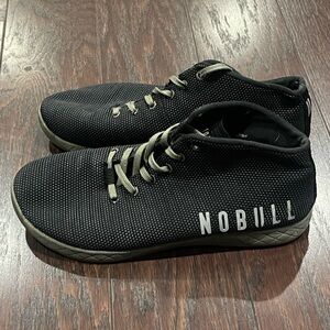 NOBULL Women Mid Training Shoes Superfabric Black Lace Up Size 12.5 /M 11